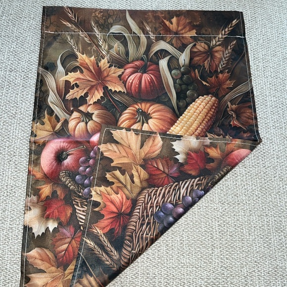 NIP Fall Yard Outdoor Pumpkin, Leaves, Corn & Grapes Double Sided Flag - Picture 3 of 3